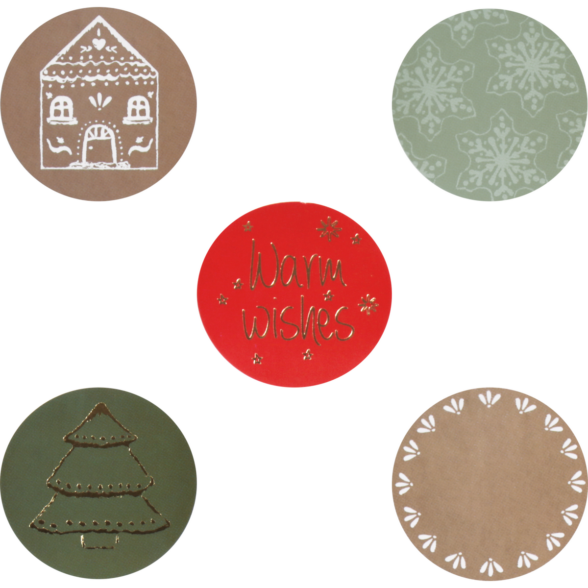 Klika - Label | Geschenketikettpapier Weihnachten | ∅40mm | Assorti | Rollen Sie bei 500 Teilen