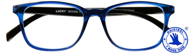 Lesebrille Ich brauche dich Glück +3.00 DPT Blue-Zwart