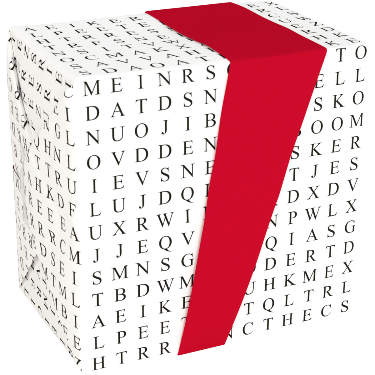 Klika - Geschenkpapier 50 cm | 100 m | 80gr/m² Wort Puzzle Schwarz/Rot