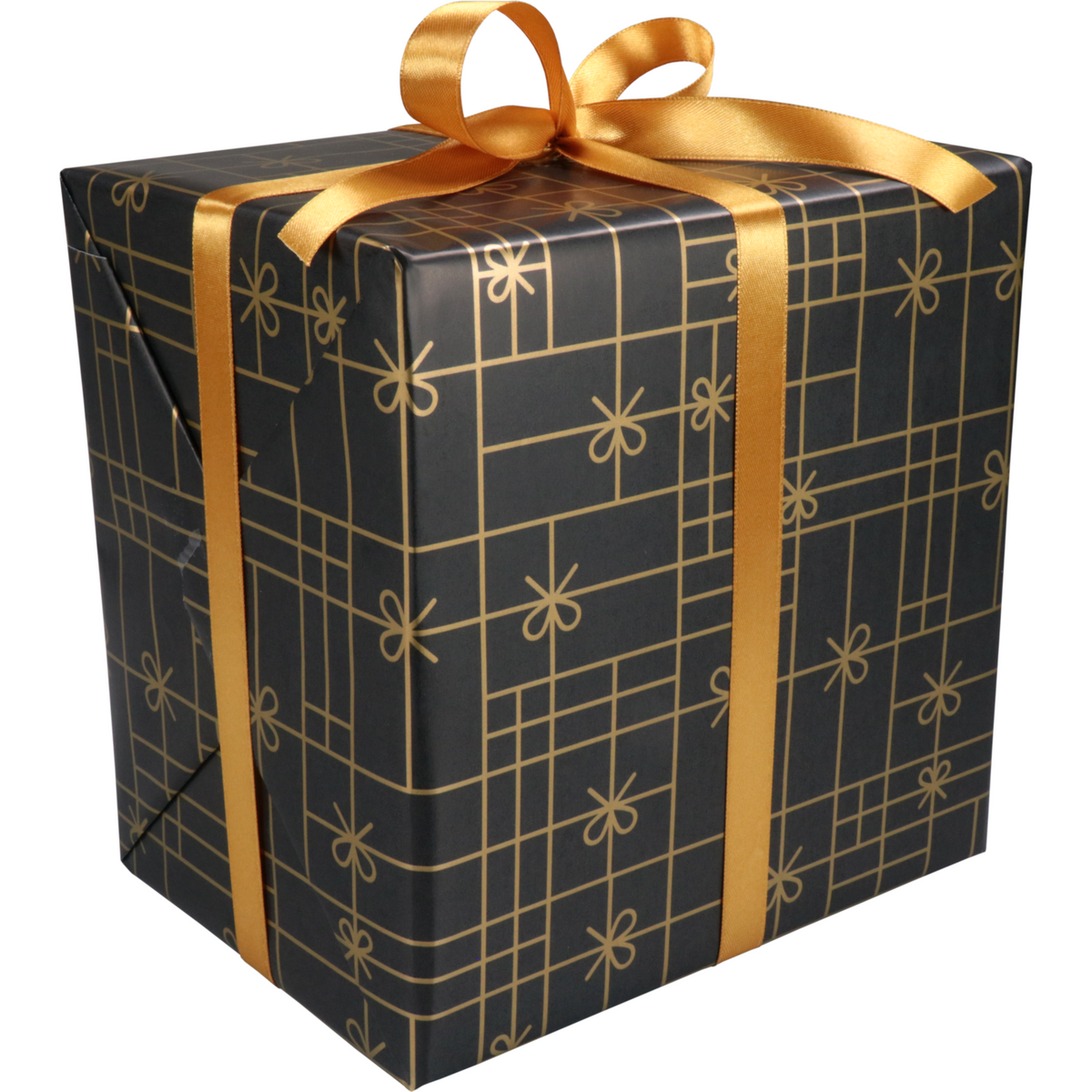 Klika - Geschenkpapier 50 cm | 200 m | 80gr/m² Bögen | Schwarz/Gold