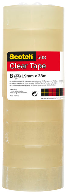 Klebeband Scotch 508 19mmx33m transparent | 8 Stücke