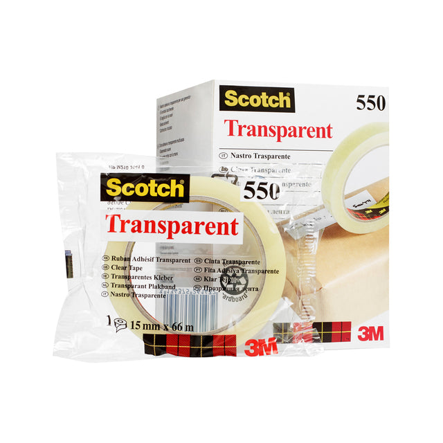 Klebeband Scotch 550 15mmx66m transparent | 10 Stück