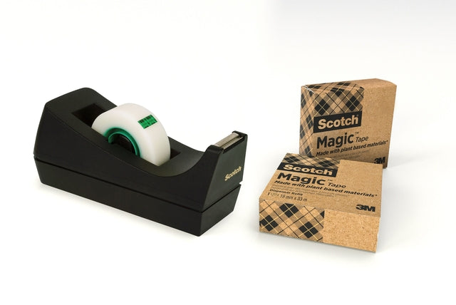 Klebebandhalter Scotch C38 Recycling Black + 3rol Magic Tape 900 19mmx33m