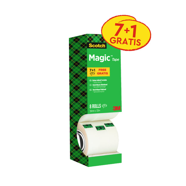 Klebeband Scotch Magic 810 19mmx33m unsichtbar matte 7+1 kostenlos | 4 Stück
