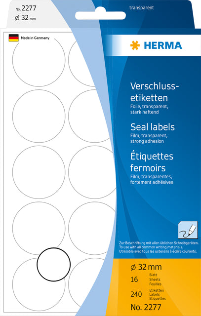 Herma 2277 Etikett um 32 mm transparent 240 Teile