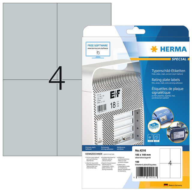Étiqueter Herma 4216 105x148mm résistant aux conditions météorologiques 100 pièces