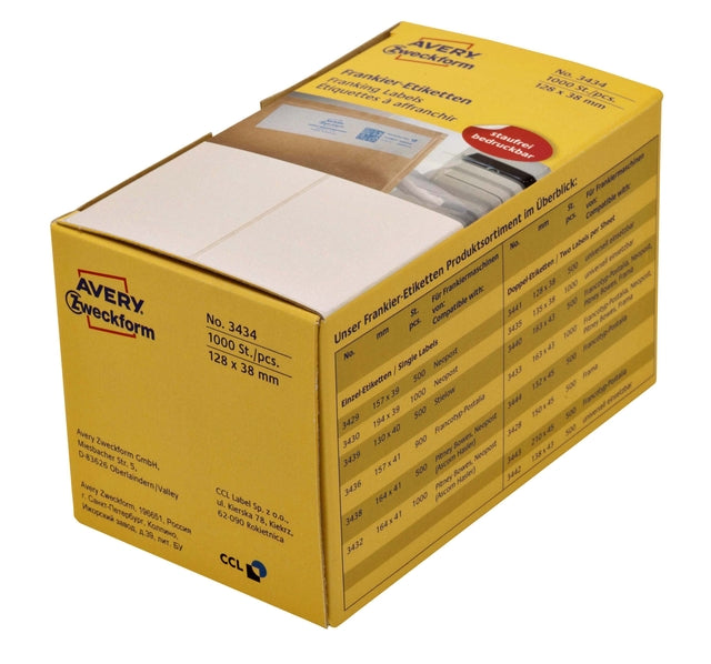 Franking -Etikett Avery Zweckform 3435 135x38mm 1000 Stück