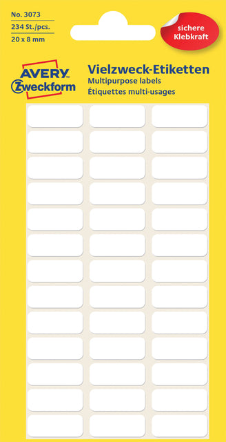 Beschriften Sie Avery Zweckform 3073 20x8mm weiß 234 Stücke