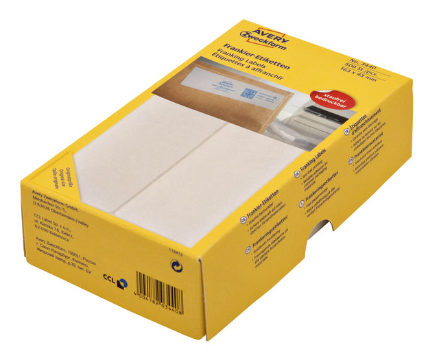 Franking -Etikett Avery Zweckform 3440 163x43mm 500 Stück