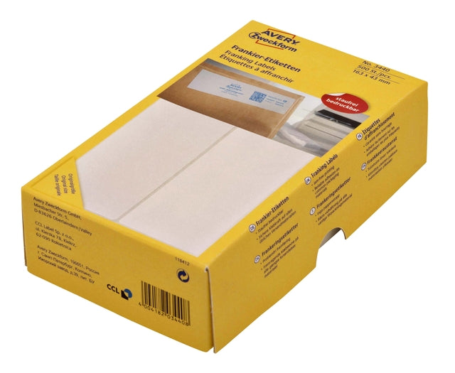 Franking -Etikett Avery Zweckform 3441 128x38mm 500 Stück
