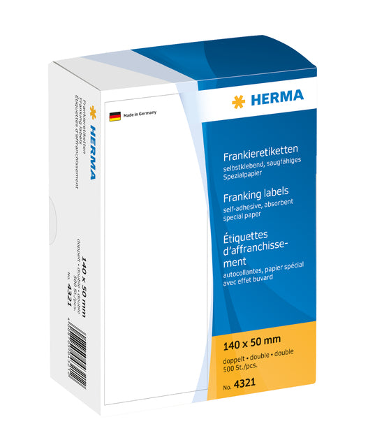Franking -Label Herma 4321 Doppel 140 x 50 mm 500 Stück