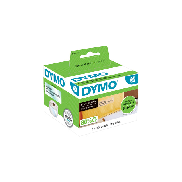 Etikett DYMO 99013 LabelWriter 36x89mm Adressetikett transparent 260 Stück