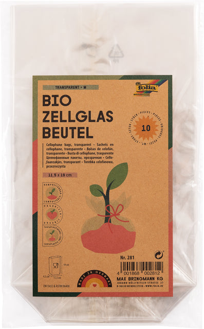 Cello -Pocket Folia 115x190mm transparent | 10 Stück