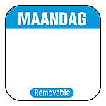 Day Label beschrieben AFM. 25x25mm 1000 Stück Etikett Montag