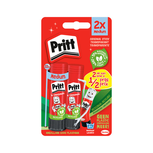 Klebermarker Pritt 22gr auf Blister 2. Halbzeitpreis Blister von 2 Teilen