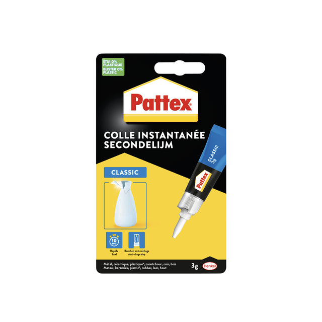 Secondelijm Pattex Classic Tube 3gram auf Blister
