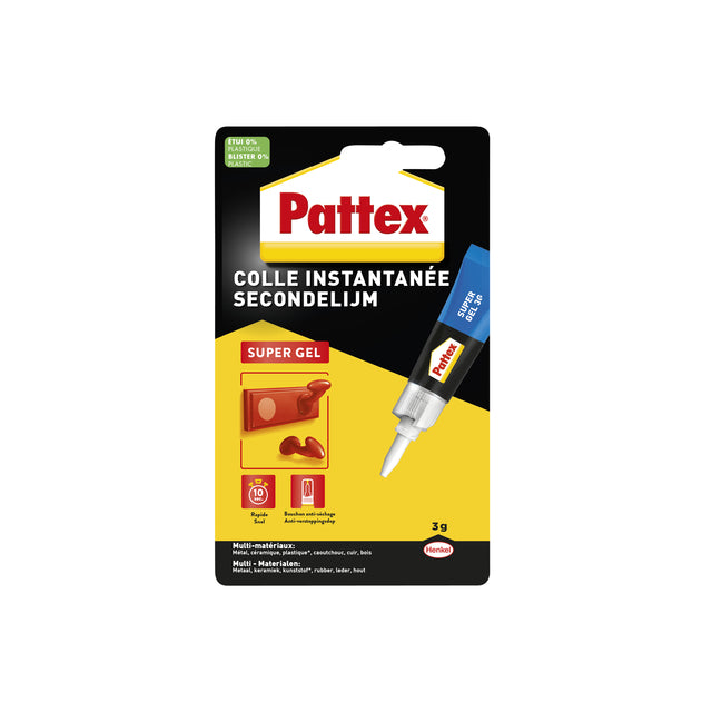 Secondelijm Pattex Super Gel Tube 3gram auf Blister | 12 Stücke