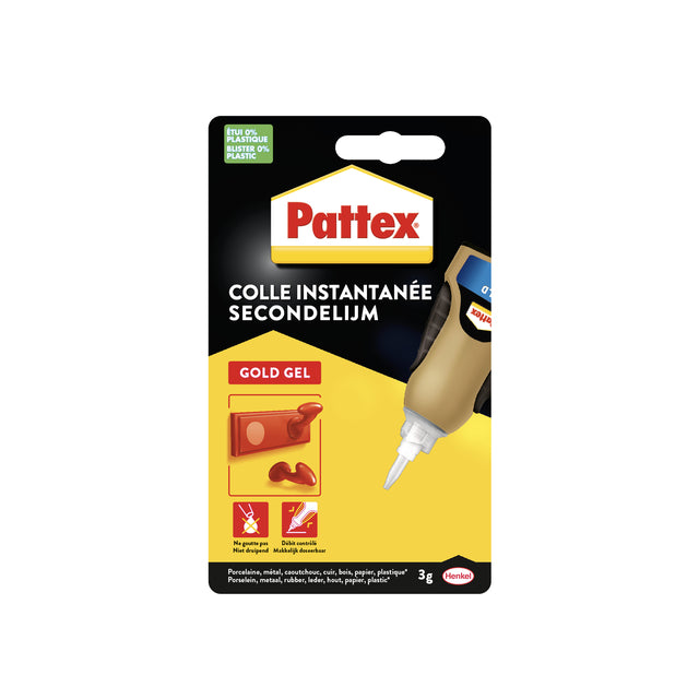 Secondelijm Pattex Gold Gel Tube 3gram auf Blister | 12 Stücke