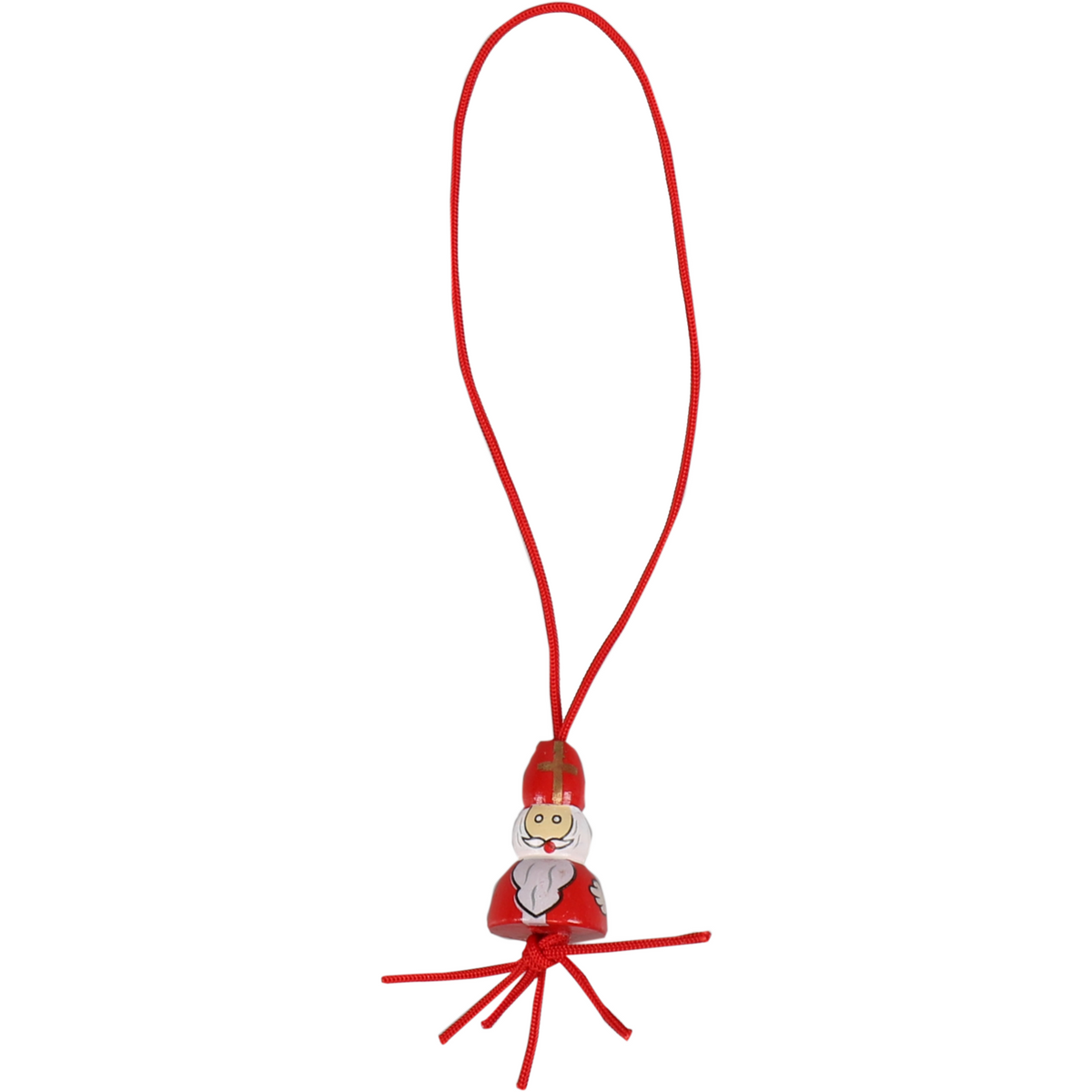 Klika - Anhänger | Holz | mit Kabel Glück Sint | rot/weiß 100 Stück