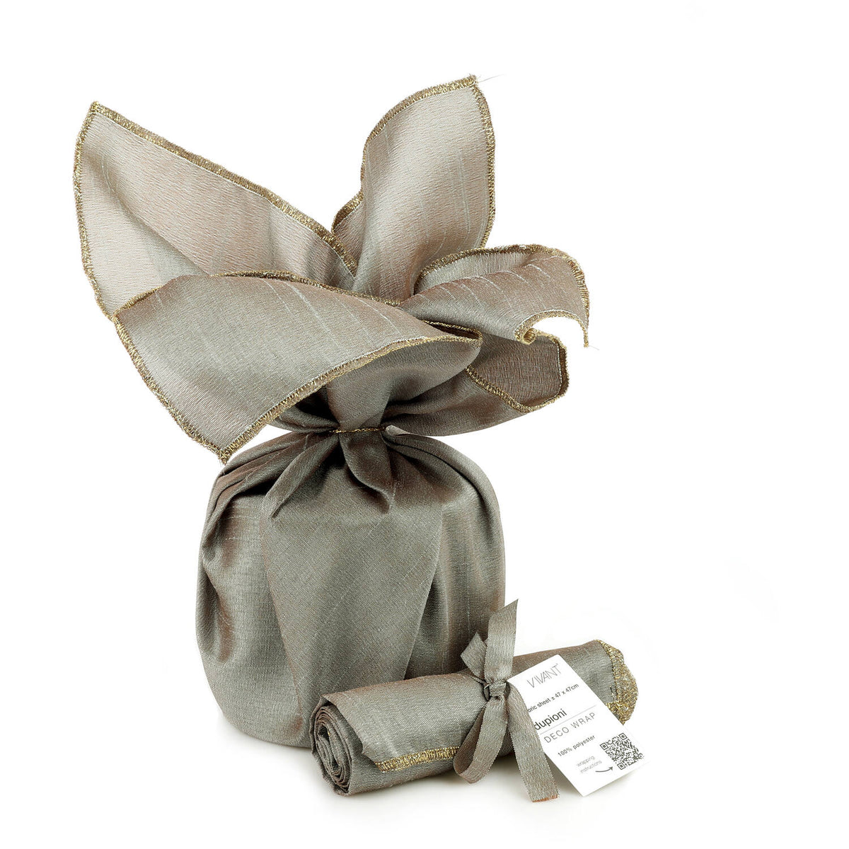 Klika - Packer Furoshiki Dupioni | 47x47cm | pp | Taupe | 12 Stücke