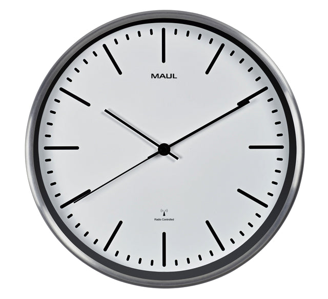 Wanduhr Maul Fly RC Ø30.5x4,5 cm Aluminium/Weiß inkl. Batterie