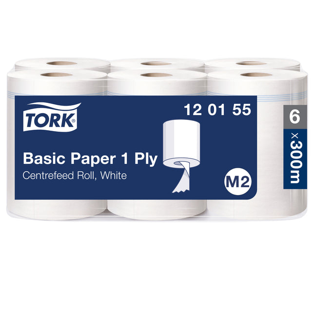 Reinigen pappigeren Tork M2 Basic Center 1LGS Weiß 120155 | Packung mit 6 Rollen