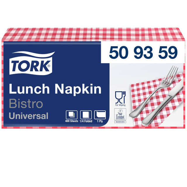 Lunch Service Tork Bistro 1/4-fach 1-Laags 400st Red 509359