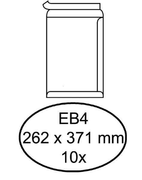 Hermes - Einhülle Tat EB4 262x371mm selbstadhäsiv weißer Anzug von 10 Teilen