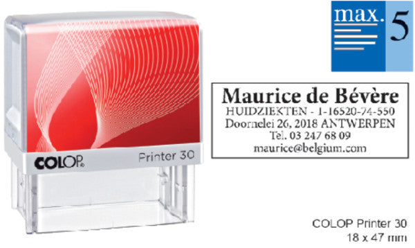 Colop - Textstempeldrucker 30 Personalisierbar 5 Regeln 47x18mm