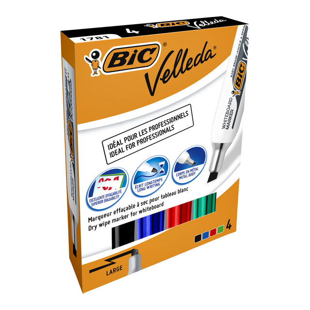 Filzstift Stift BIC 1781 Whiteboard Teiging Ass 3,2-5,5 mm Set à 4st