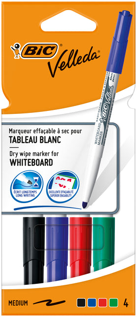 Filz -Tip Pen BIC 1744 Whiteboard um ASS 1,4 mm Blase bis 4st | 6 Stück