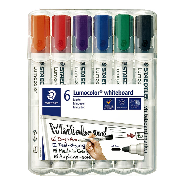 Filz -Tip Pen Staedtler Lumocolor 351 Whiteboard -Set bei 6 Sorti -Stücken