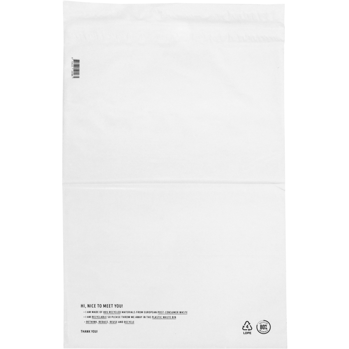 Klika - Bag | Versandbeutel recycelte LDPE | 40x56cm | 65my | Weiß | 350 Stücke