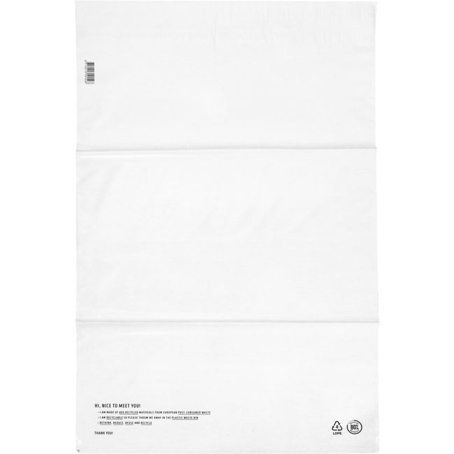 Klika - Bag | Versandbeutel recycelte LDPE | 50x70cm | 65my | Weiß | 250 Stück