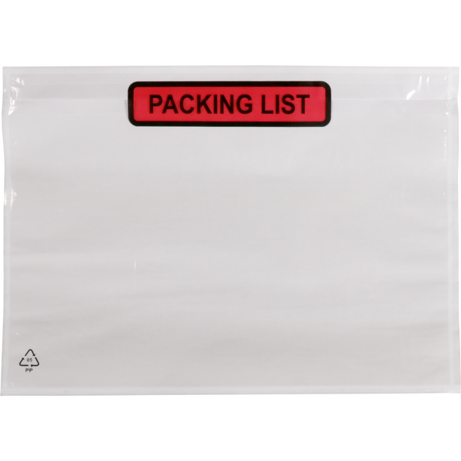 SENDPORORE® - Umschlag | Packlistenumschlag | Packliste | 225x165mm | A5/C5 | Selbstadhäsive LDPE | Transparente 1000 Stücke