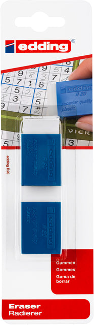 Edding - Gum R20 mit Plastik Blauwen Halter 2. | 10 Stücke