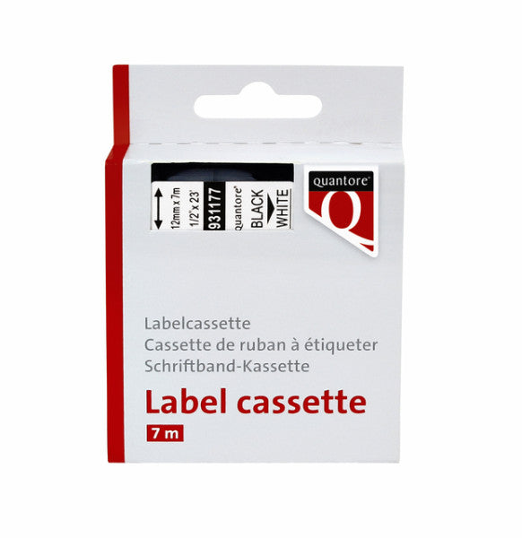 Quantore - Labele 45013 12mmx7m schwarz auf weiß | 336 Stücke