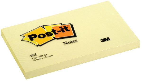 Memoblok 3M Post-it 655 76x127mm geel | 12 stuks