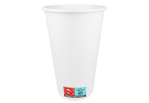 Klika - Kartonkaffeetasse 450cc 16oz Weiß | 1000 Stücke