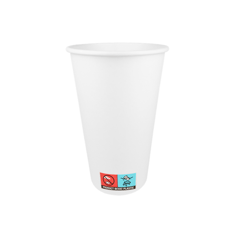 Klika - Kartonkaffeetasse 450cc 16oz Weiß | 1000 Stücke