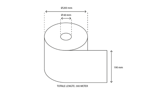 Klika - Poetsrol Midi 1 Schicht 6x300 Meter Ø19cm recycelt t9 | 6 Stücke