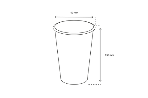 Klika - Kartonkaffeetasse 450cc 16oz Kraft | 1000 Stücke