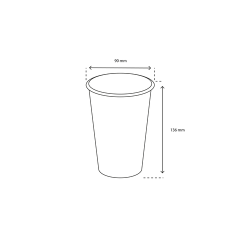 Klika - Kartonkaffeetasse 450cc 16oz Kraft | 1000 Stücke