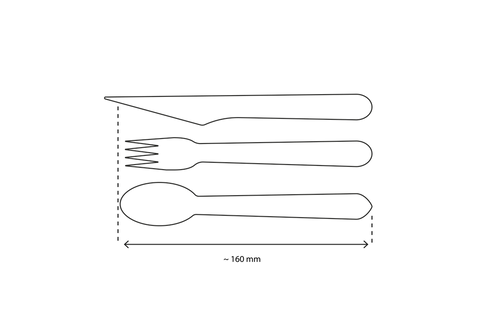 Klika - Holzcastler -Set 4/1 Messer + Gabel + Löffel + Serviette (FSC) | 250 Stück
