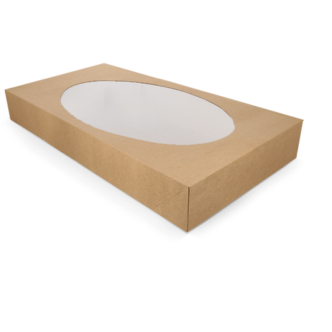 Klika - Catering Boxen Kraft groß mit Fenster 56x32x8cm Bio | 50 Stück