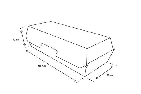 Klika - Panini/Baguette Box 26.5x12.2x7cm Karton Bio | 300 Stücke