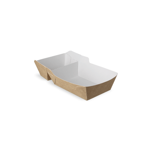 Klika - Frietbakjes A23 (A7+1) Kraft/White Bio | 400 Stück