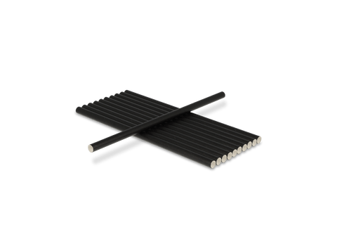 Klika - Papierstrohhalme schwarz 200x8mm Bio | 5000 Stücke