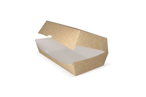 Klika - Hotdog Box 20x10x8cm Kraft/White Bio | 300 Stücke