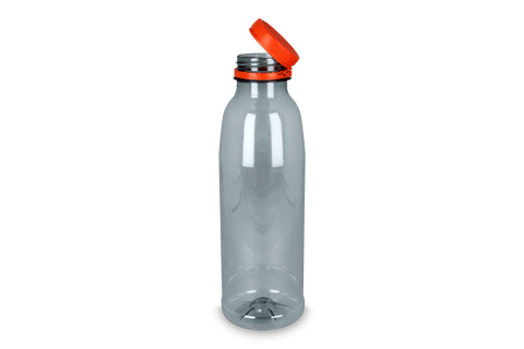Klika - RPET -Flasche 1000cc mit orange fester Kappe | 50 Stück